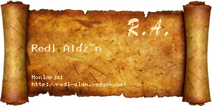 Redl Alán névjegykártya